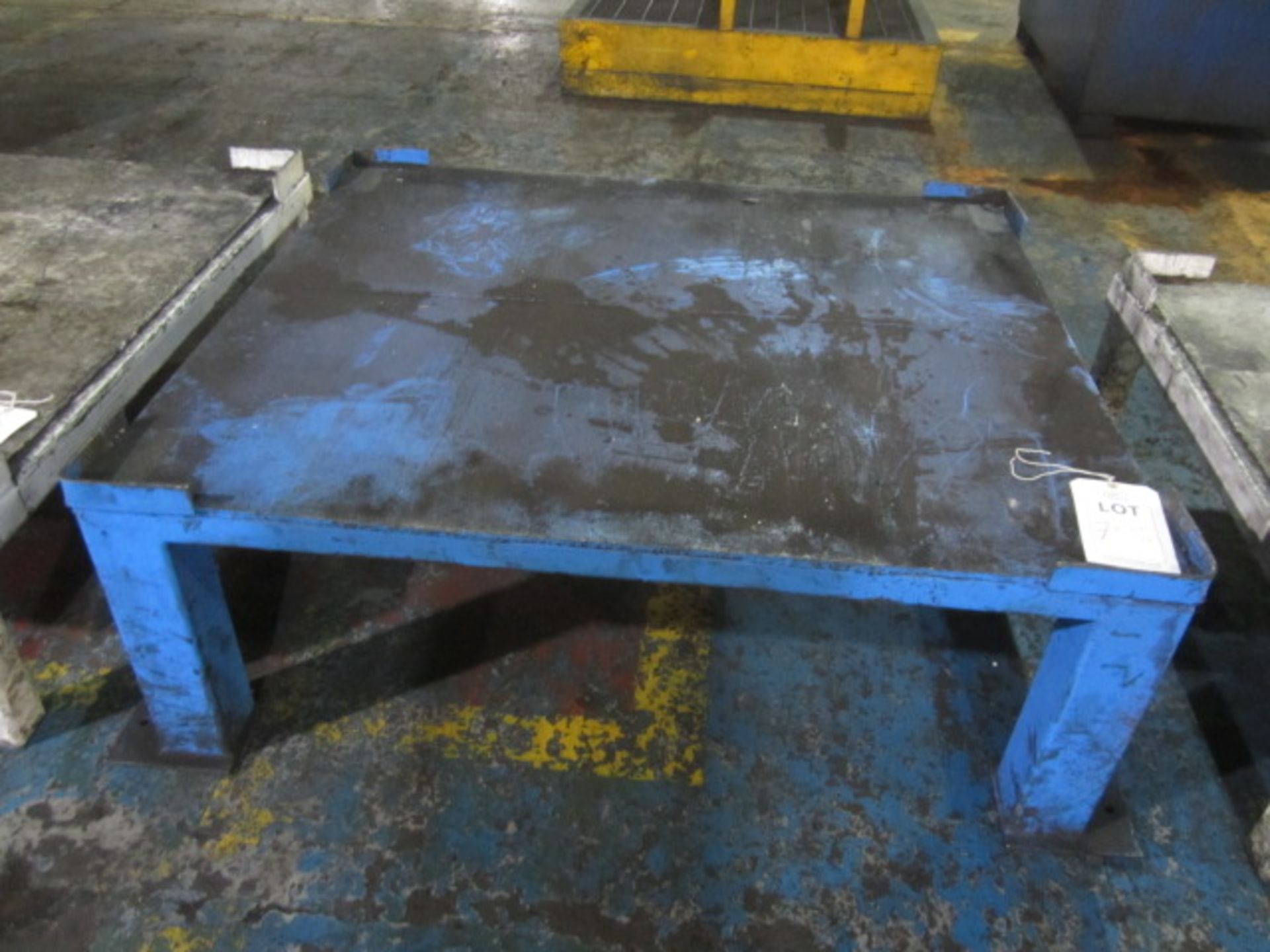 Three metal fabrication work tables, approx. size 1260 x 1470mm, 1180 x 1440mm, 1280 x 1120mm - Image 2 of 3