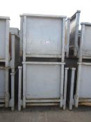 Eight metal, two sided forkliftable stacking stillage, 40" x 50"x H 46"