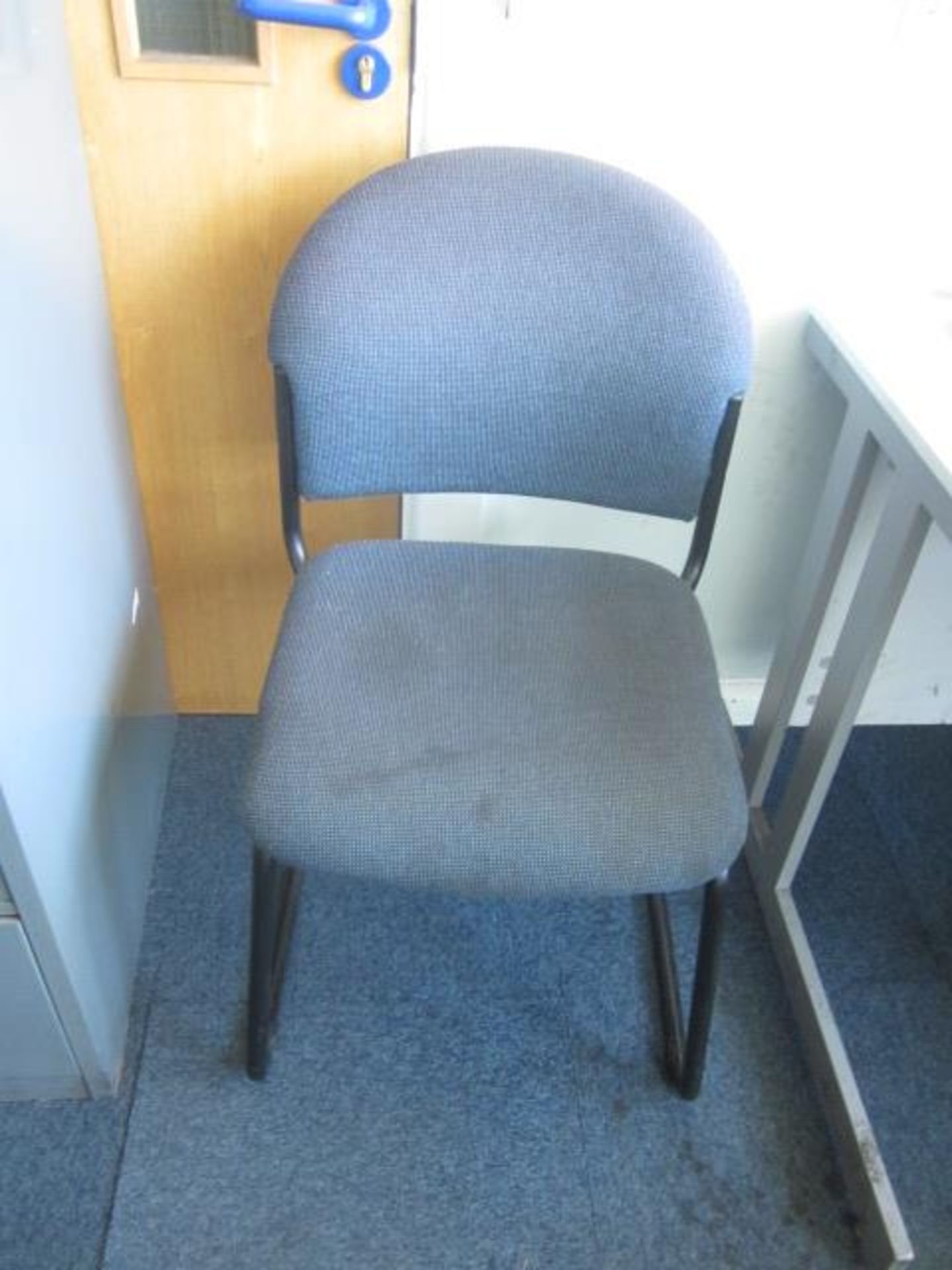 Grey melamine corner workstation with extension, 3 drawer pedestal unit, leatherette swivel chair, - Image 3 of 5