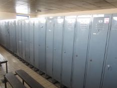 Twenty metal single door personal lockers