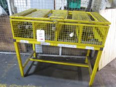 Metal frame storage rack with mesh door, approx. size 660 x 1200 x H 1060mm