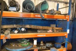 Contents of bay of racking (excluding racking and lot 632), to incl. vairous spare parts, rolls of
