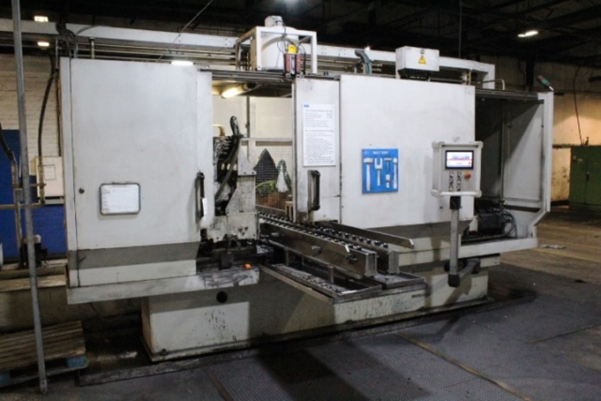 Tibo TBT M320-6-1200, 6 spindle gun drill, 31 station fixed component feed table with Tibo touch