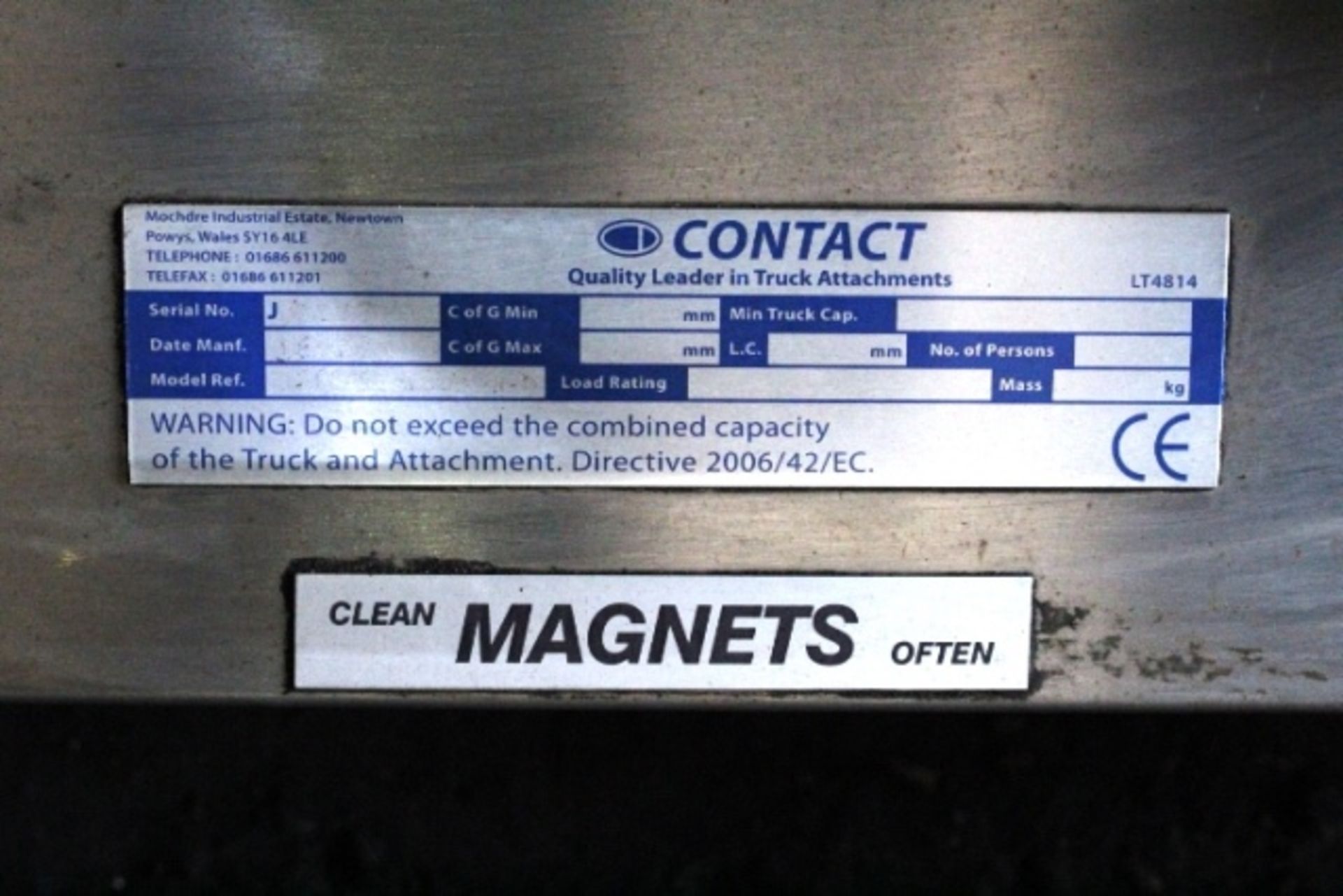 Contract Magnet model, serial no & date illegible, 1200 x 300mm (Should you wish a quotation for - Image 2 of 2