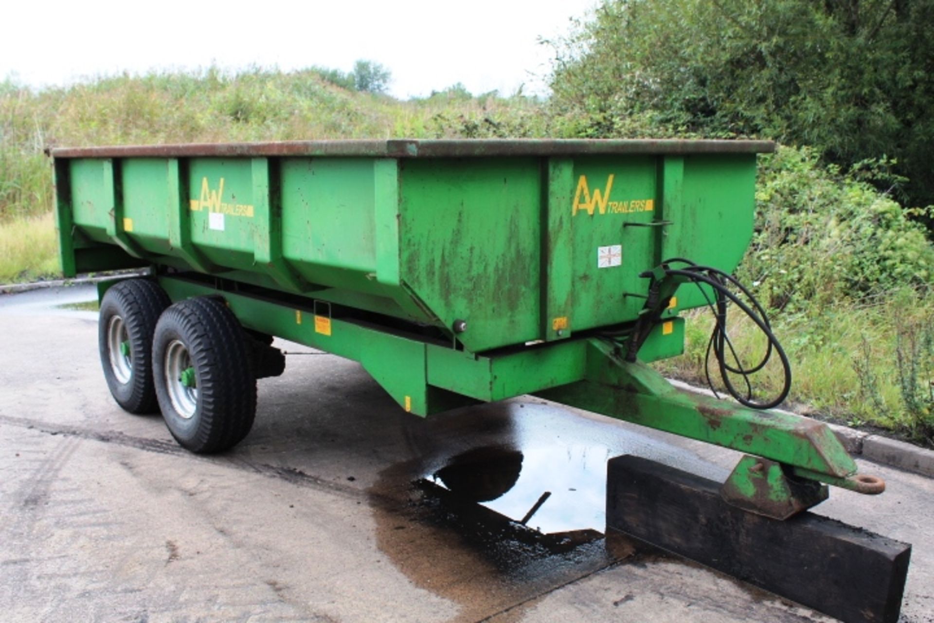 AW Trailers single axle 4 wheel draw bar tipping trailer, model 7T S&R, serial no. 3951 (2005), tyre