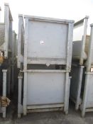 Eight metal, two sided forkliftable stacking stillage, 40" x 50"x H 46"