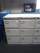 Two metal 3 door filing cabinets