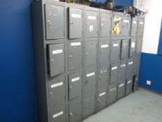 Ten metal 4 door personal lockers