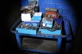 Quantity of assorted O ring sets, SKF taper bushings, bearings, etc. and mobile transport trolley