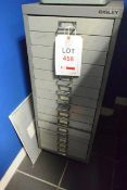 Bisley steel frame 15 drawer pedestal unit