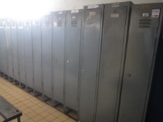 Ten metal single door personal lockers