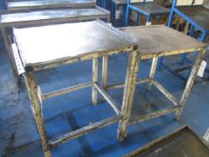 Two metal frame workbenches, 610 x 720mm