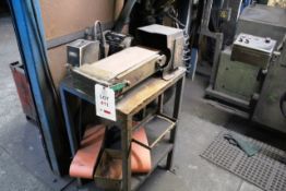 Unnamed bench top 6" belt linisher with spare abrasive belts (please note: Purchaser will need to