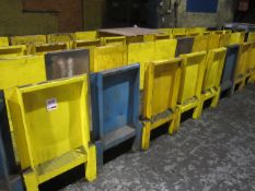 Six metal fabricated two sided component stillages, 870 x 500 x H 860mm