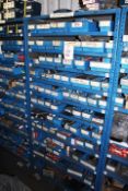 Single bay of 11 shelves of stock to include bearings (please note: a Risk Assessment & Method