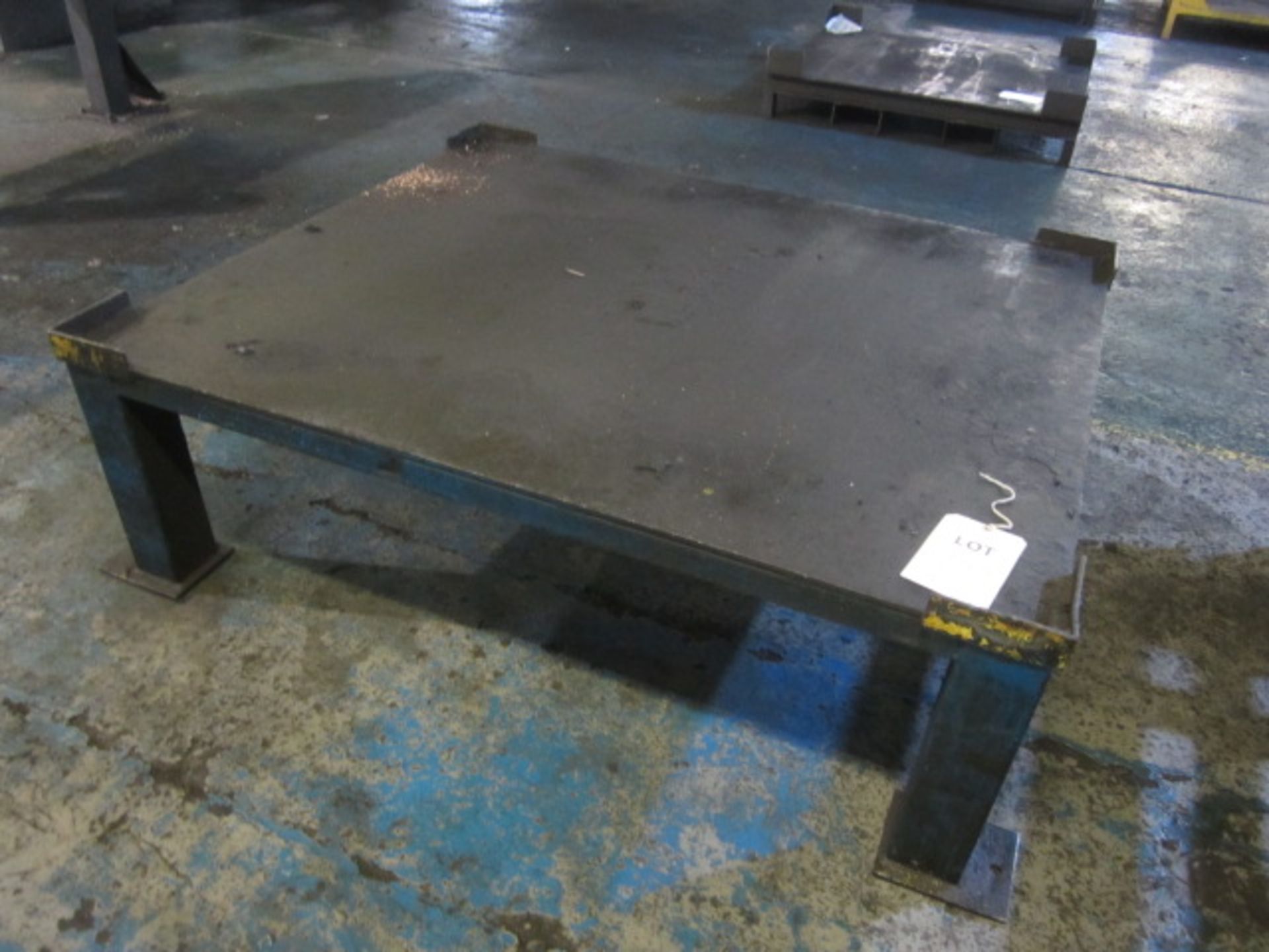 Three metal fabrication work tables, approx. size 1260 x 1470mm, 1180 x 1440mm, 1280 x 1120mm - Image 3 of 3