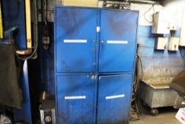 Steel framed two twin door storage cabinets