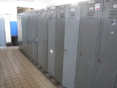Twenty metal single door personal lockers