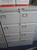 Two metal 4 drawer filing cabinets