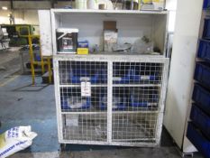 Metal frame mobile storage cabinet with 3/4 height mesh door, 1220 x 500 x H 1630mm, excluding