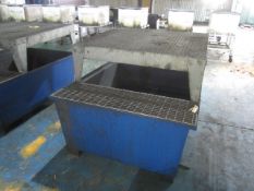 Metal fabricated spill tanks with mesh drainage floor, 1350 x 1650 x H 1180mm