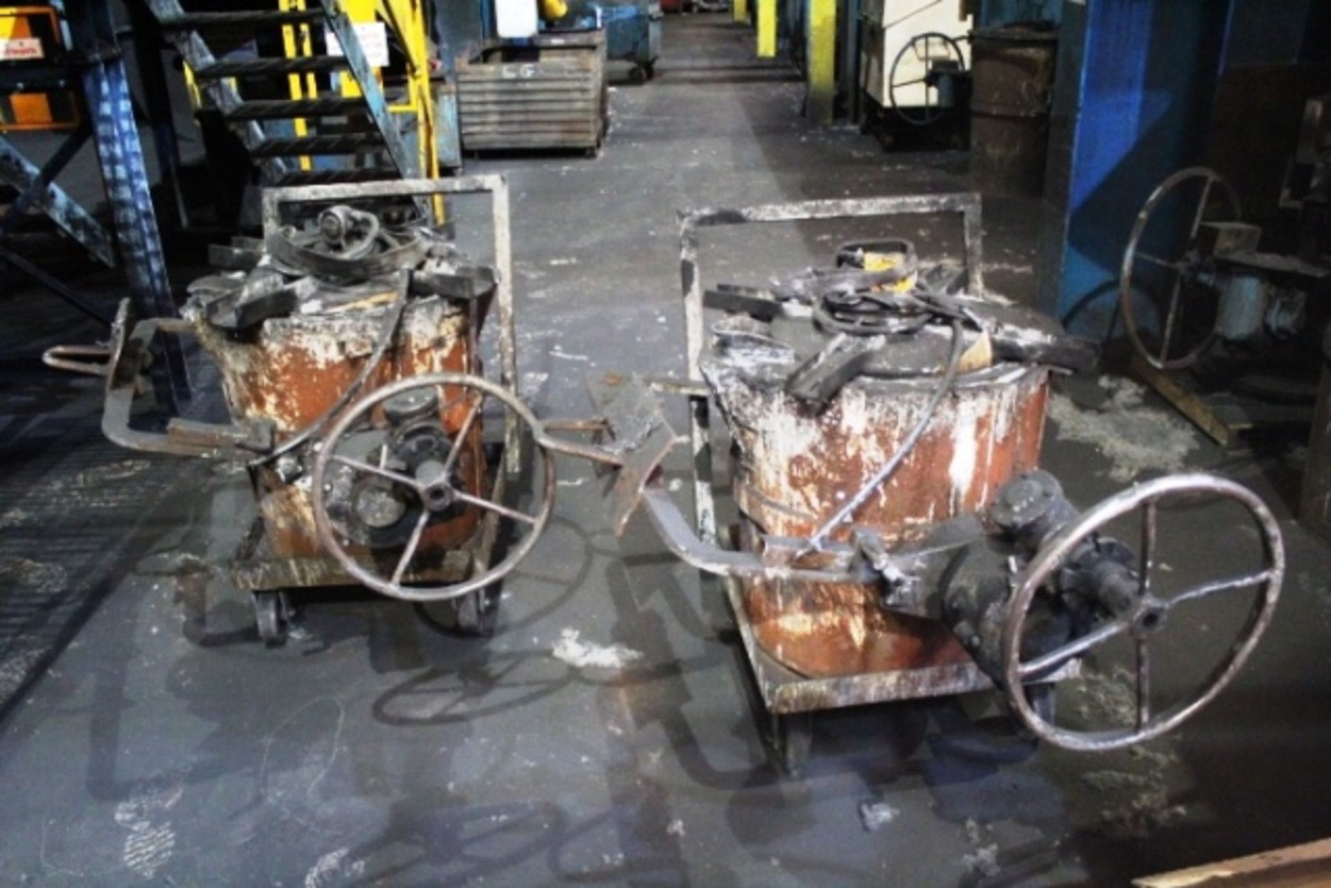 Six mobile fitting molten metal pouring ladles/pots (Should you wish a quotation for lift out of - Image 6 of 6