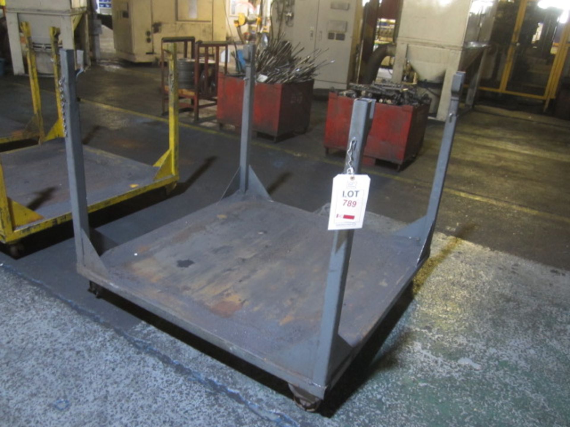Metal fabricated mobile component trolley, approx. size 1.3 x 1.3m