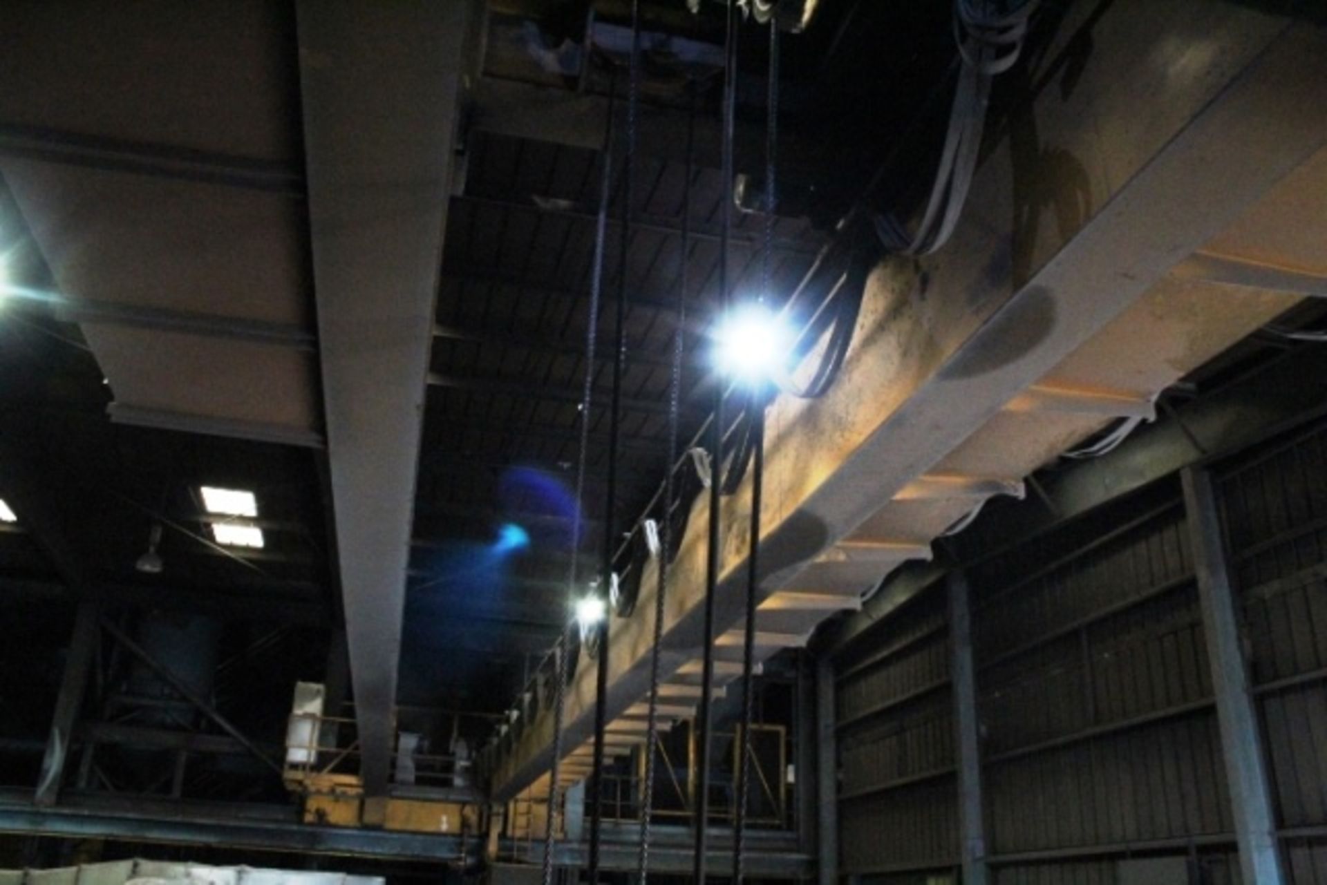 Champion Street Crane Co Ltd, 10 tonne twin girder, rail mounted travelling crane, serial no. - Image 3 of 9
