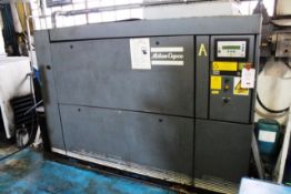 Atlas Copco GA75 packaged air compressor, serial no. AII452652 (1994), max fluid pressure 7.5 bar,