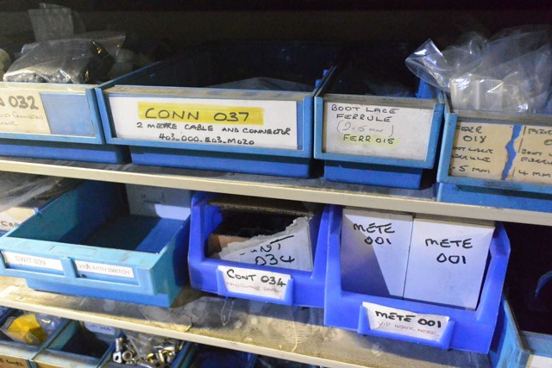 Contents of shelf no. 7 to include safety relays, ferrule, solenoid female/male connections, - Image 2 of 4