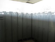 Ten metal single door personal lockers