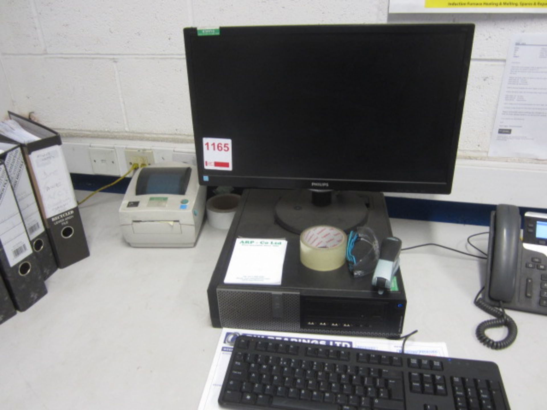 Dell Optiplex 790 computer system, flat screen monitor, keyboard, mouse, Zebra GC420d label printer