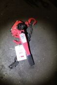 Sealey 1500kg capacity lever hoist, model LH1500, serial no. 17071424 (Please note: purchaser must