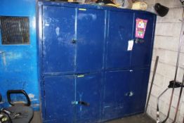 Steel framed 4 twin door style cabinet, 2000 x 2000 x 600mm (Please note: This lot cannot be