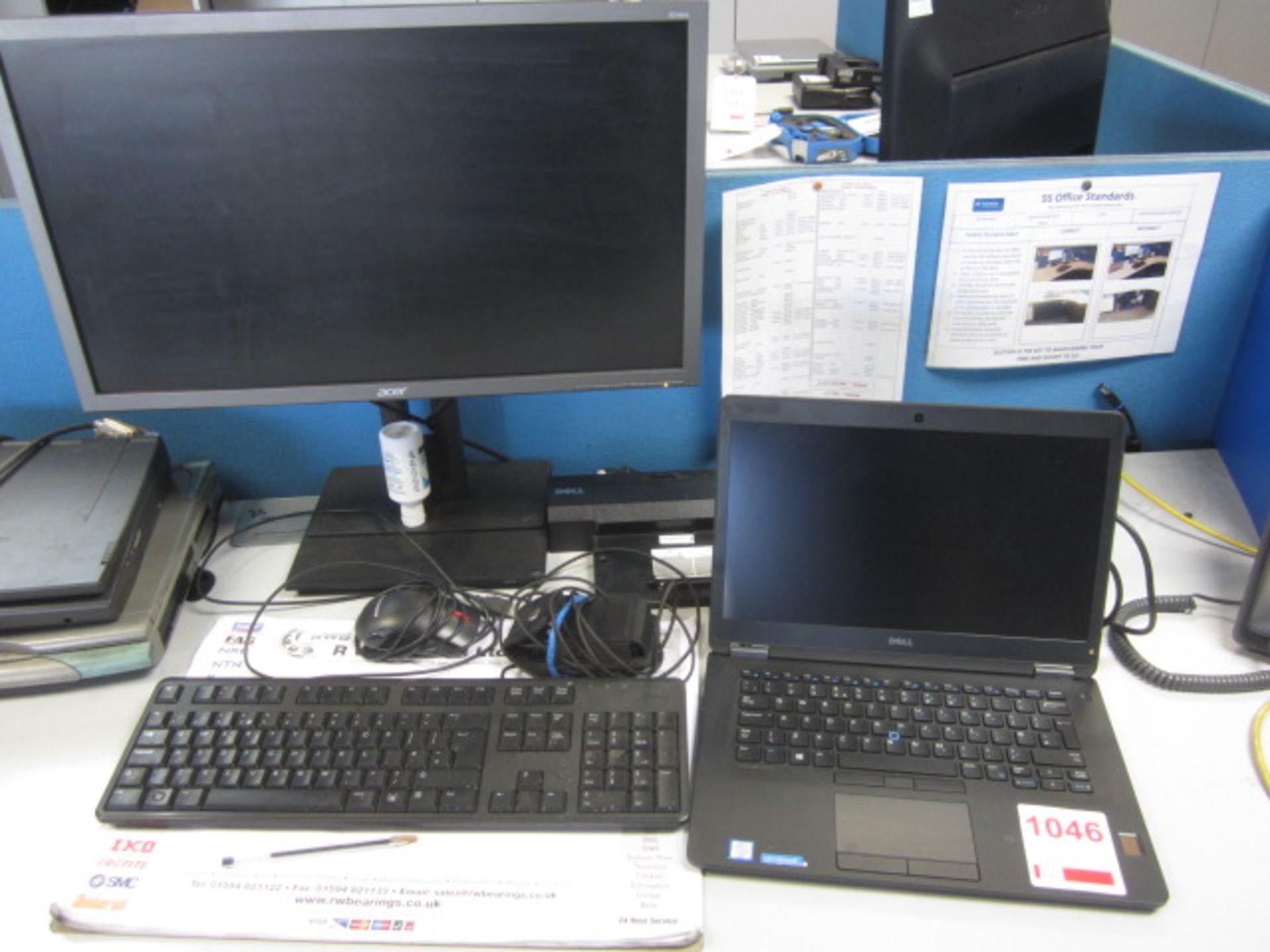 Dell Latitude E7450 Core i5 laptop, Dell docking station, flat screen monitor, keyboard, mouse