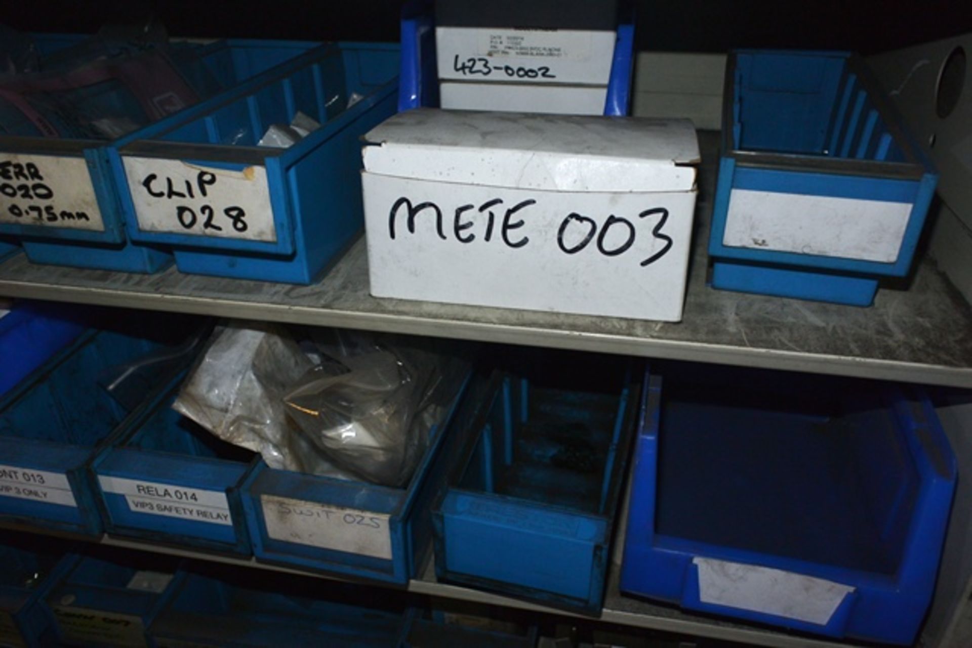 Contents of shelf no. 7 to include safety relays, ferrule, solenoid female/male connections,