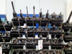 30 SK50 tool holders with assorted tools - reamers/drills, with 16 Tulkelch tool holder system