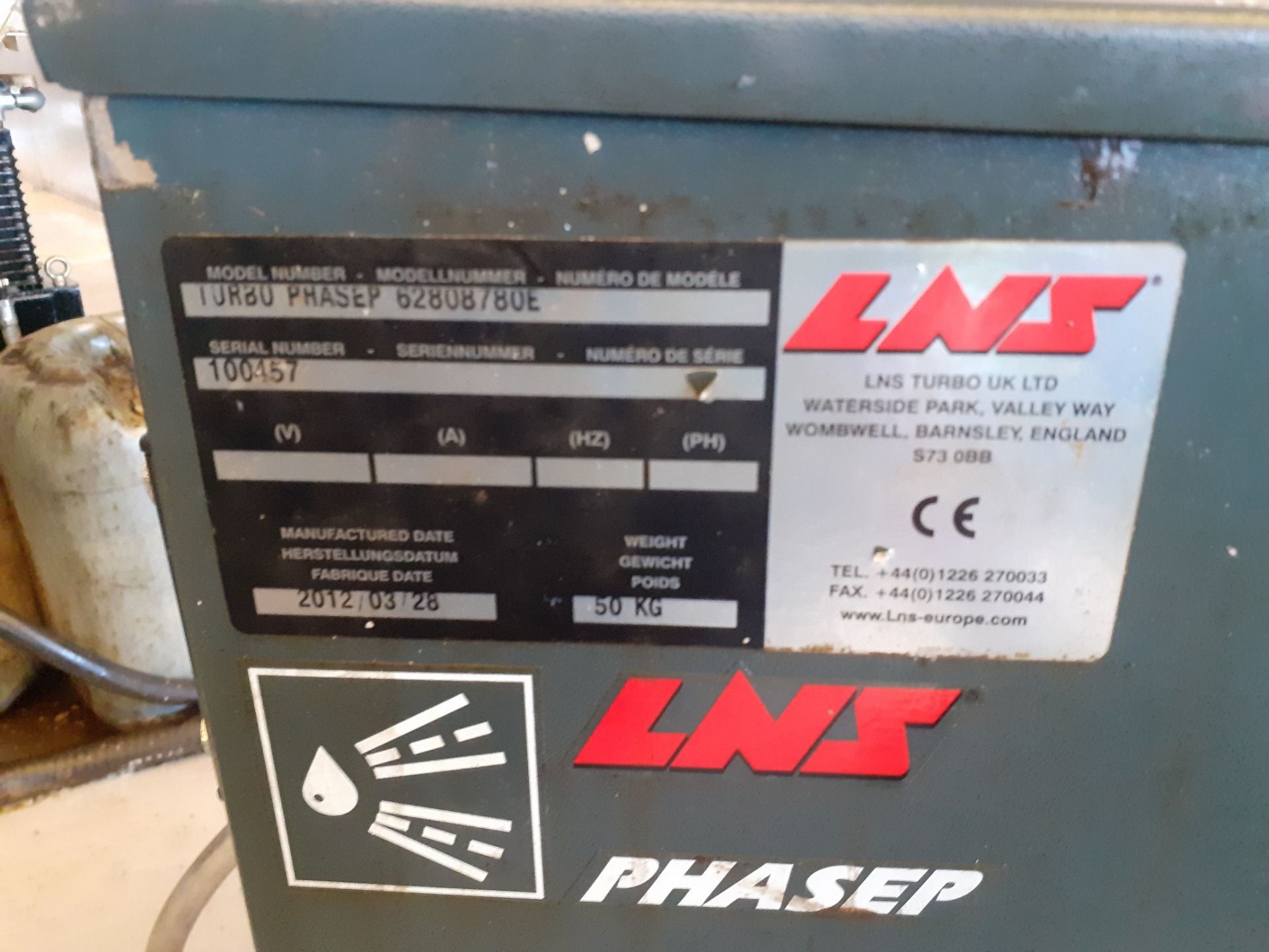 LNS Coalescer - Tramp oil removal system. Model - Turbo Phaser 62808780E, Year: 2012 - Image 2 of 3