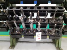 16 SK50 tool holders with assorted tools - boring bars, with 8 Tulkelch tool holder system