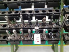 18 SK50 tool holders with assorted tools - boring bars, with 12 Tulkelch tool holder system with