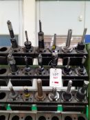 16 SK50 tool holders with assorted tools - boring bars, with 12 Tulkelch tool holder system