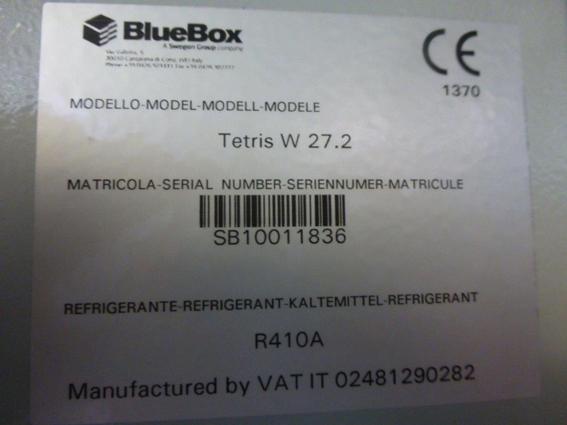 BlueBox Tetris W 27.2 water chiller, serial No SP10111836, Chiller No 3, (Disconnection at first - Image 3 of 3