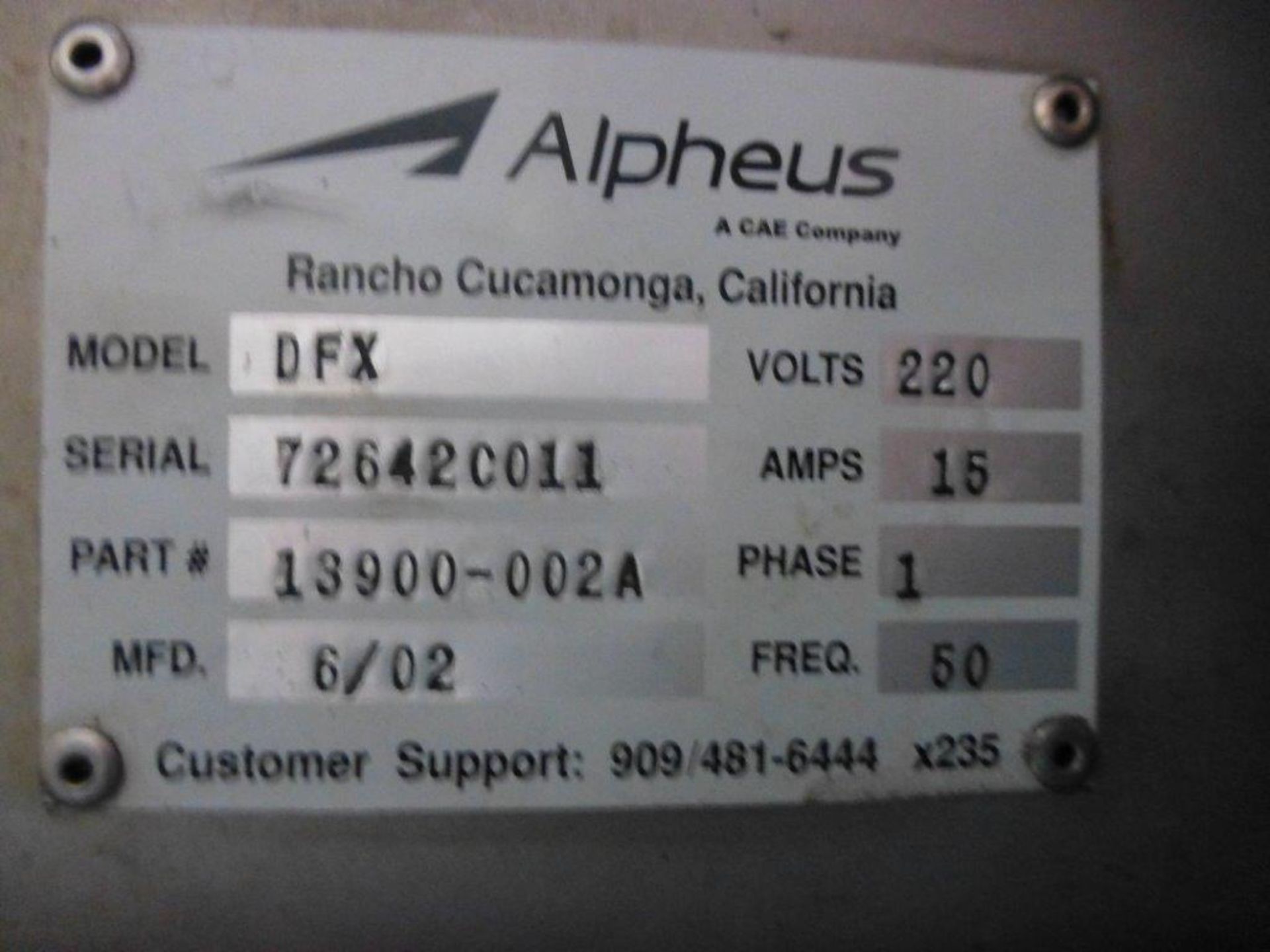 Alpheus Power DFX hyper-velocity dry ice blasting unit serial No 72624C011 (2002) with gun - Image 3 of 3