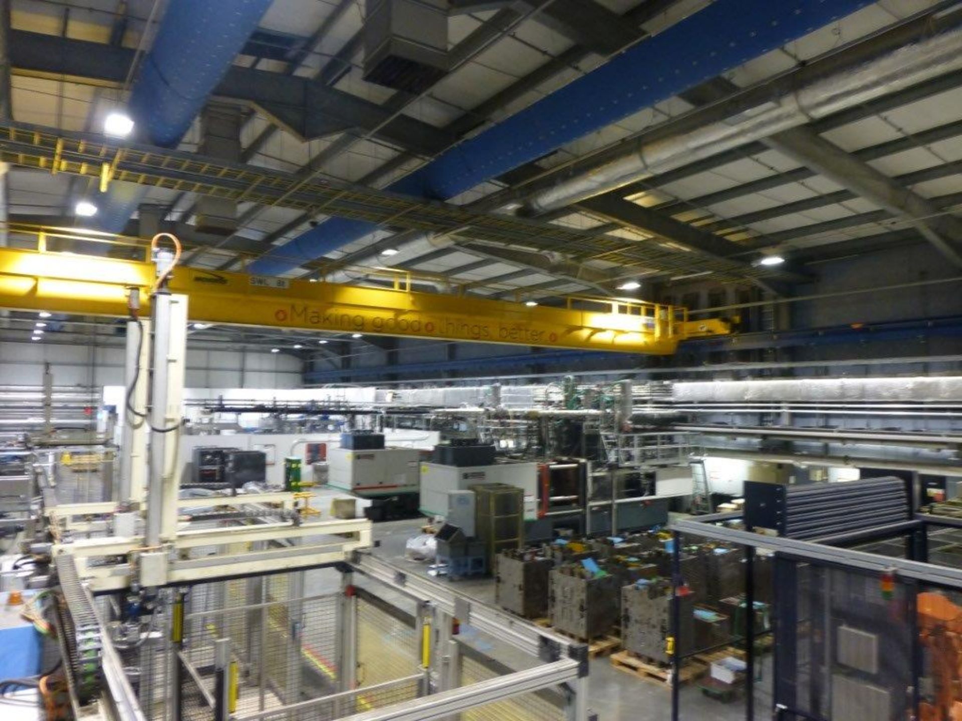 Morris 8 tonne 30.58m span single beam travelling pendant controlled overhead crane with, 50m - Image 3 of 8