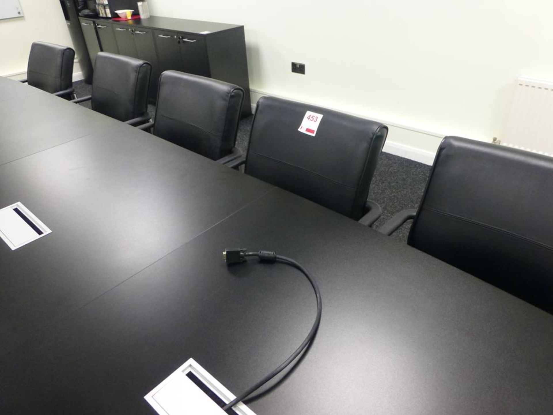 14 black leatherette chrome framed boardroom chairs
