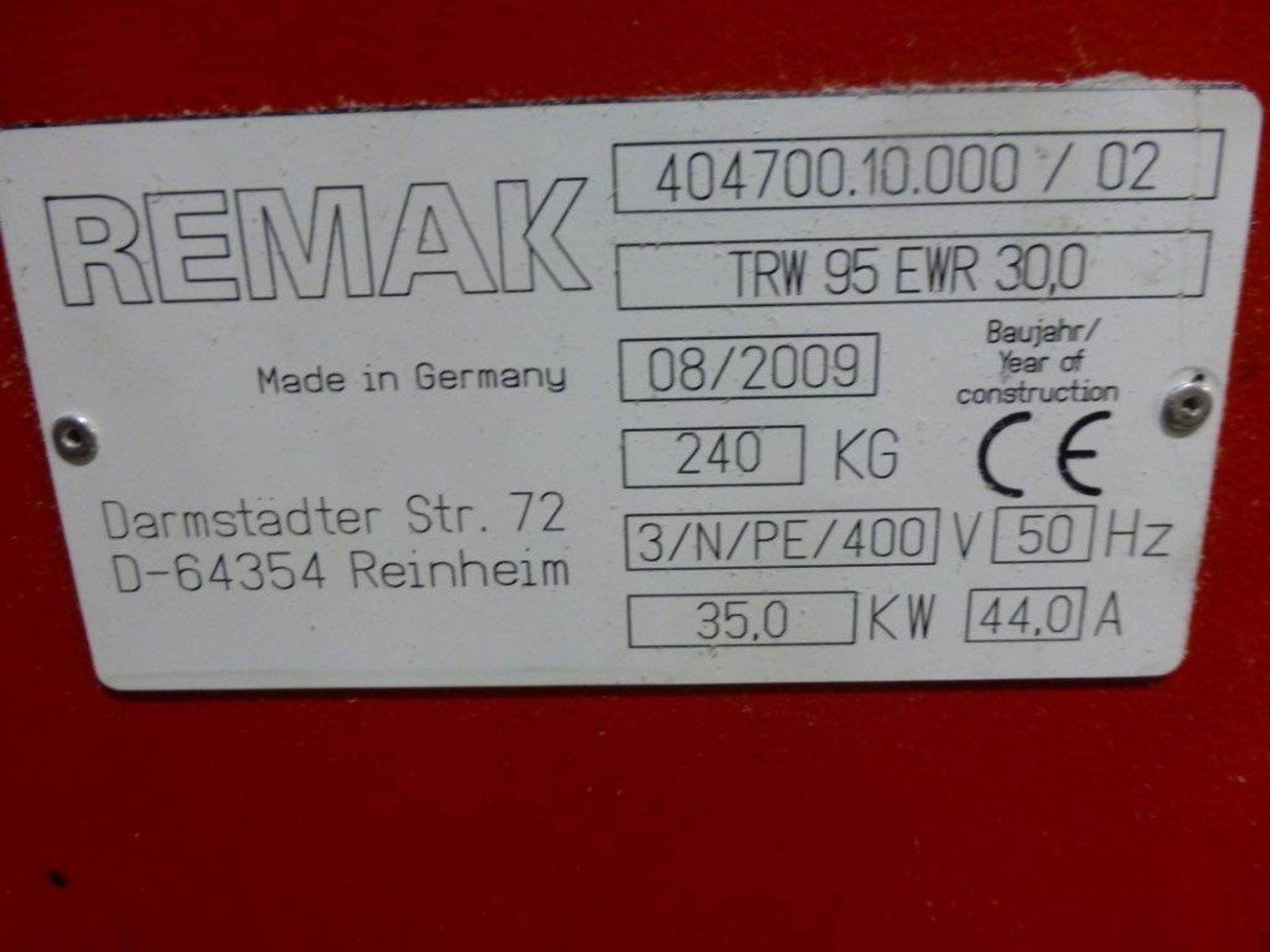 Remak TRW95/EWR 30.0 temperature control unit, serial No 404700.10.000/02 (A Risk Assessment and - Image 3 of 3
