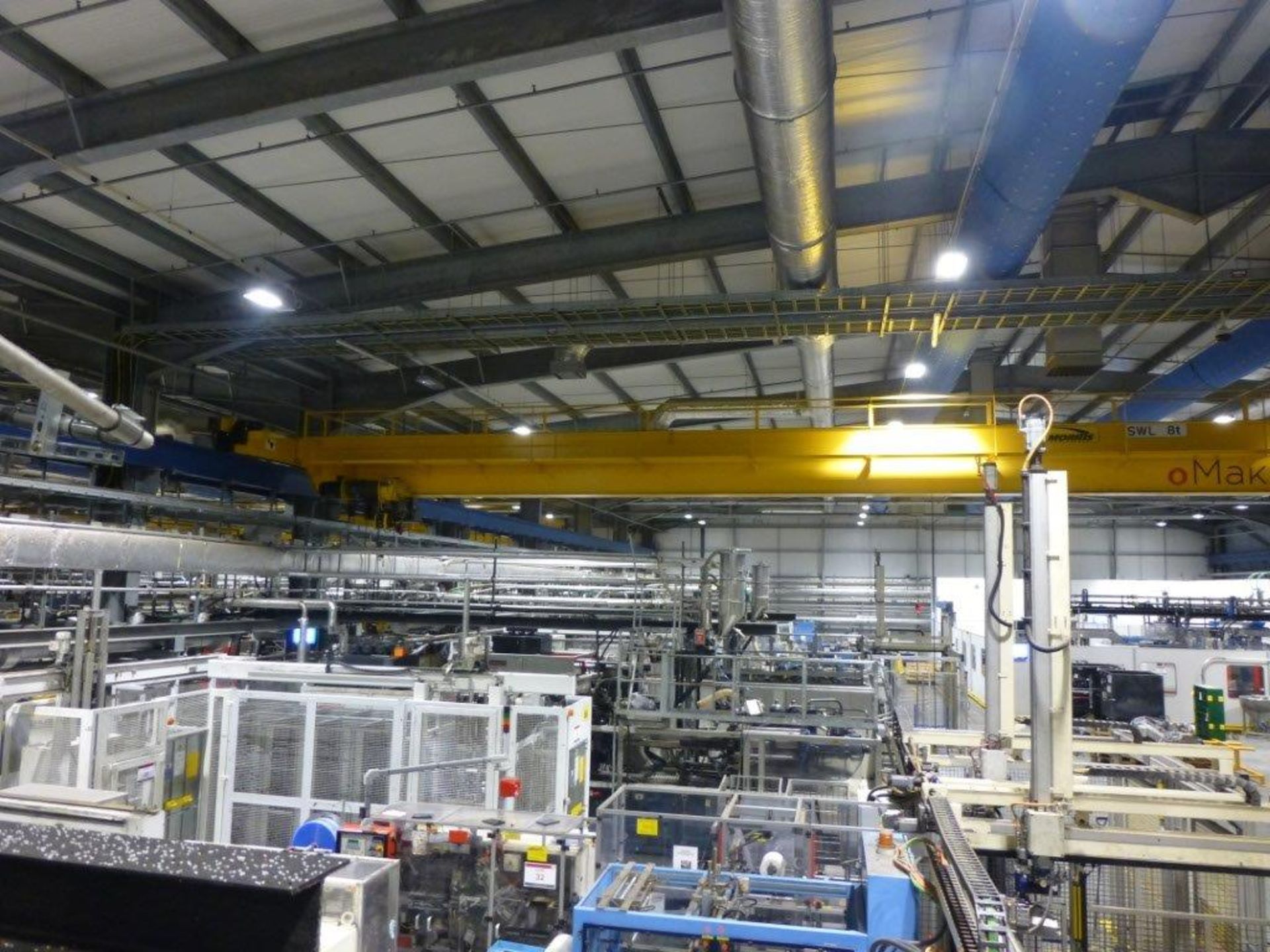 Morris 8 tonne 30.58m span single beam travelling pendant controlled overhead crane with, 50m - Image 2 of 8