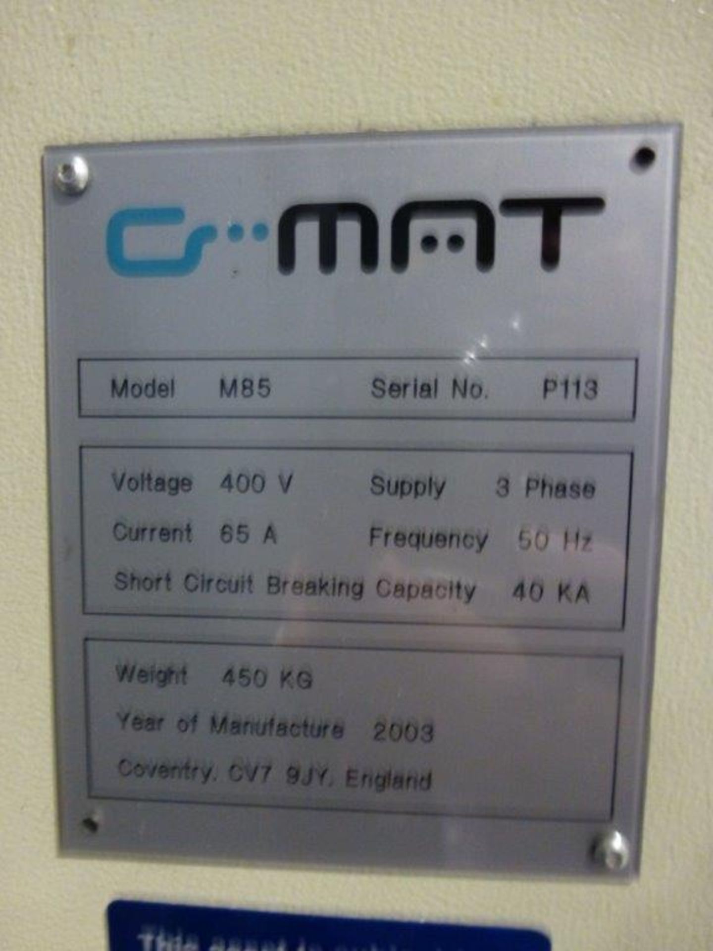 GMAT Model M85 CNC Traversing Pick & Place Robot, serial No. P113 Year of Manufacture 2003 with twin - Image 7 of 7