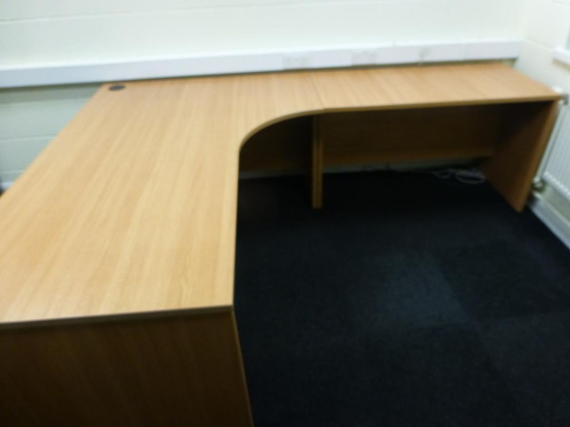 Furniture to F18 Office to include, cherry effect 1600mm x 1200mm workstation with pedestal, - Image 4 of 4