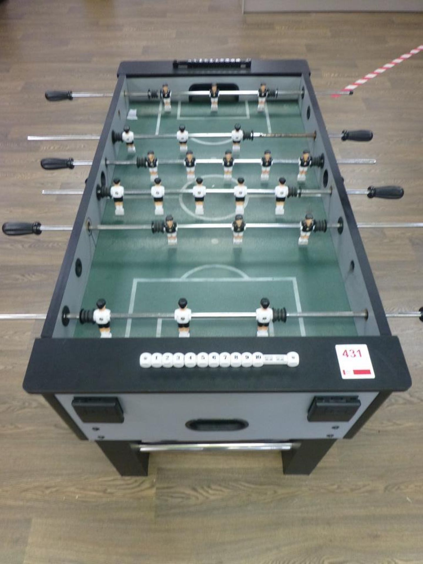 Unbranded football table (incomplete, no goalkeepers)